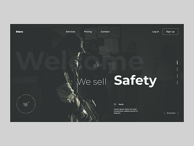 Website landing page