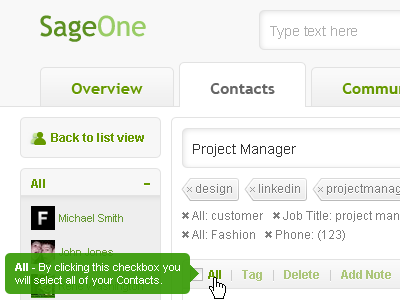 Sage Webapp Contacts List All design ui userexperience userinterface ux