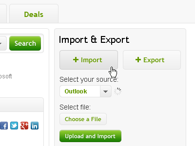 Sage Webapp Contacts Import design ui userexperience userinterface ux