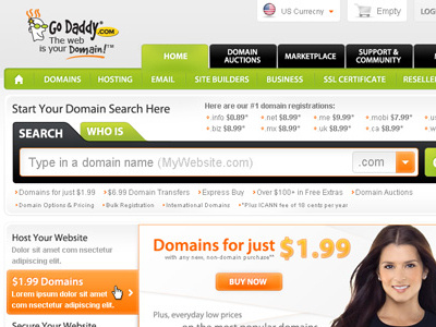 GoDaddy.com Redesign