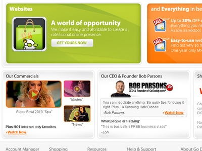 GoDaddy.com Redesign design photoshop ui userexperience userinterface ux