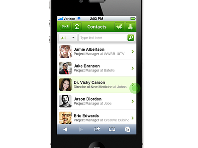 Sage Mobile Contacts Details iPhone App