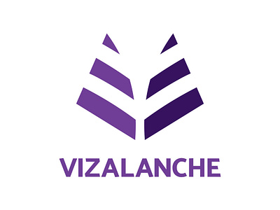 Vizalanche Logo abstract biotech fox logo medical sailing sails technology