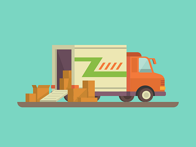 Delivery Truck car cargo delivery flat illustration kit8 moving shipment shipping truck van vector