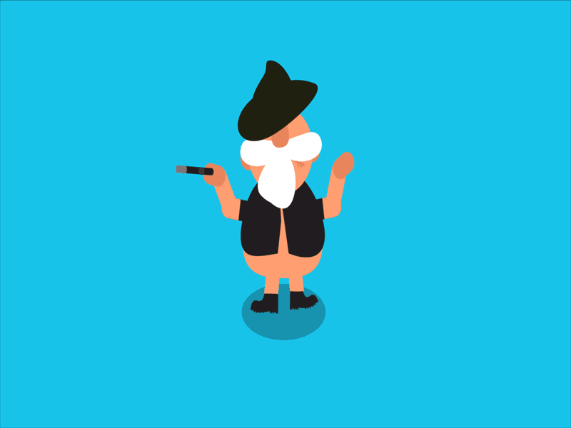 Old Gangster - Hello Dribbble animation character dribbble first shot gif illustrator invite motion graphic