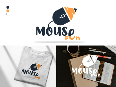 Mouse Pen Logo branding branding identity design graphic design icon illustration logo minimal mouse pen vector