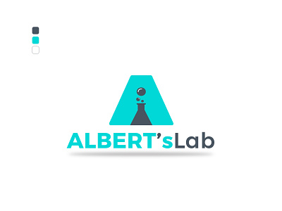 ALBERT'sLab Logo albert branding branding identity chemical chemistry design graphic design icon illustration lab logo research science test vector