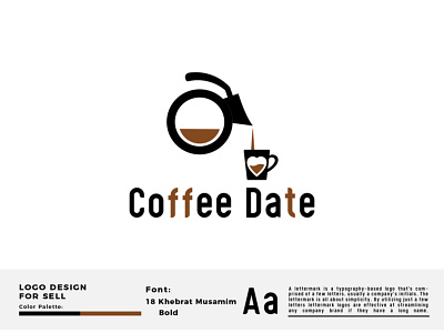 Coffee Date Logo art branding branding identity cafe cafelatte coffee coffeeshop couple date design graphic design icon illustration instagram lattle logo love time vector