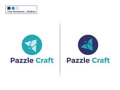 Pazzle Craft Game Logo app art branding branding identity craft design game graphic design icon illustration logo mobile pazzle plane software triangle vector