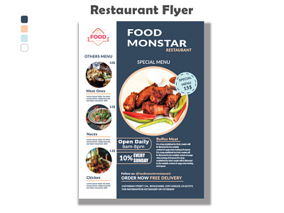 Restaurant Flyer ad advertisement branding branding identity brochure card design flyer food graphic design icon illustration menu restaurant vector