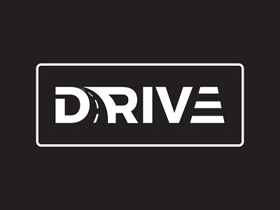 Drive Logo advertisement black branding branding identity car crossing design drive driver driving graphic design icon illustration journey letter logo road vector white