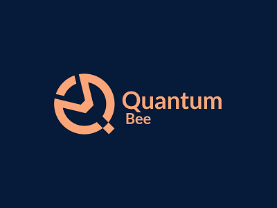 Quantum Bee Logo animal ant bee branding branding identity bug design fly flying graphic design icon illustration logo minimal pro professional quantum vector