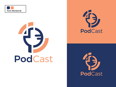 PodCast Logo branding branding identity cast casting elegent entertainment graphic design icon illustration interview logo media pod podcast pro professional radio show talkshow vector