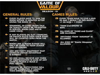 Upcoming Bangladesh "Call Of Duty" Event Game Rules Poster