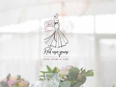 Red Rose Gowns Logo branding design logo