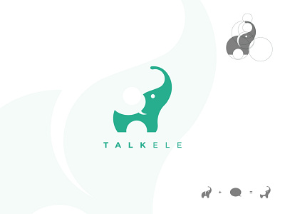 Talk Ele Logo Design app branding chat logo creative logo design elephant logo icon illustration logo minimal modern logo ratio talk logo vector