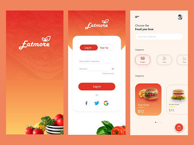Fatmore - The food app graphic design minimal ui user experience ux design