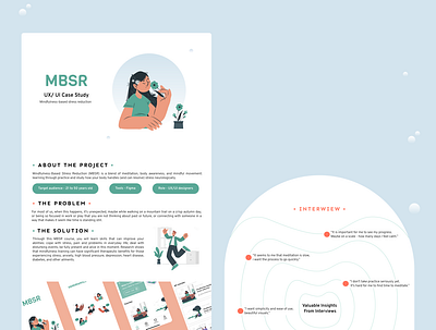 UX/ UI Case Study - MBSR App app case study design illustration persona ui ux uxui design veb