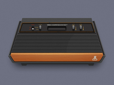 Atari 2600 atari commodore console game illustration retro