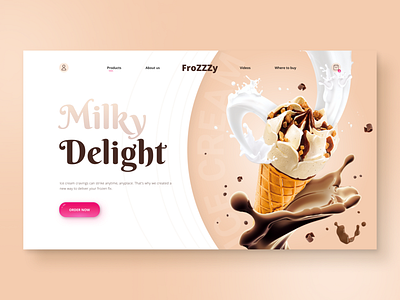 Ice cream shop branding design graphic design illustration landing logo ui ux vector