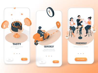 Mobile app delivery(onboarding) app application delivery design mobile onboarding ui ux vector