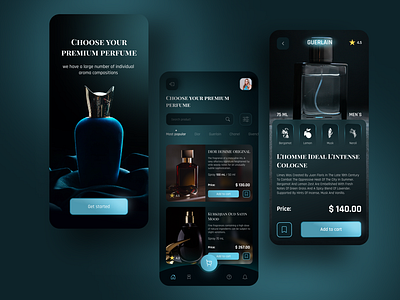 Elite perfume mobile app app branding design mobile typography ui ux