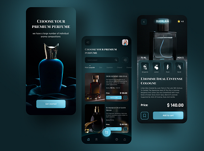 Elite perfume mobile app app branding design mobile typography ui ux