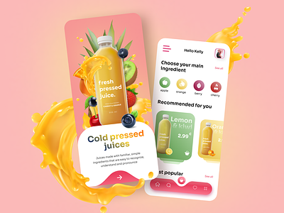 Fresh juice store app app design fresh illustration juice mobile store ui ux web