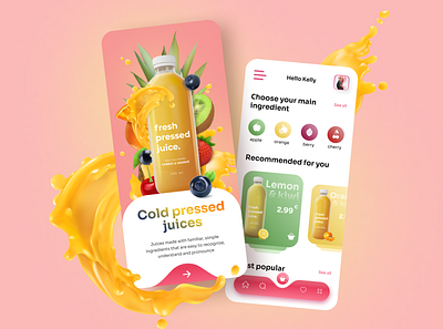 Fresh juice store app app design fresh illustration juice mobile store ui ux web