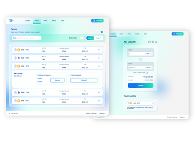 7 Oceans AMM (Farms and liquidity) design illustration ui ux