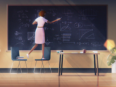 Women in Space - NASA special apollo 11 blackboard class classroom katherine goble lesson math mathematics school space teacher tutor woman illustration women women empowerment women in illustration womens womens day