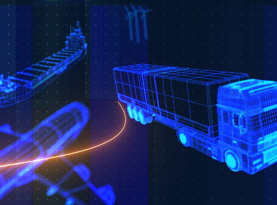 Transportation Industry Transformation data futuristic hud plane sci fi ship transportation truck ui ux wind turbines