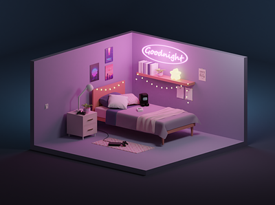 Lo-fi Room Diorama 3d
