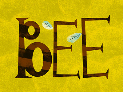 Bee font animal bee design digital fun illustration kids lettering