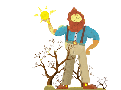 Jack Summer beard cartoon colors design husky man illustration jack kids summer sun texture tree