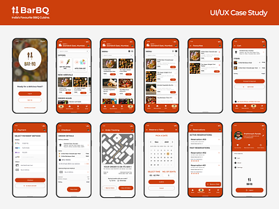 BarBQ | App design for a BBQ Restaurant app branding challenge design figma illustration logo ui ux vector