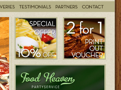 Catering company website layout design layout mockup website