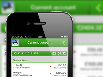 Lloyds TSB banking app app banking gui interface iphone mobile ui