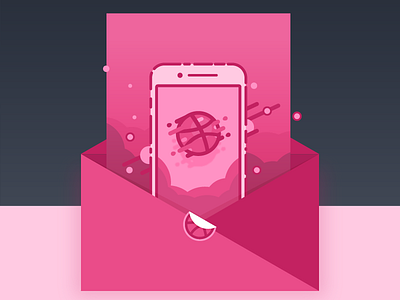 Dribbble Debut! clean digital dribbble first hello icon illustration invite outline shot ui welcome