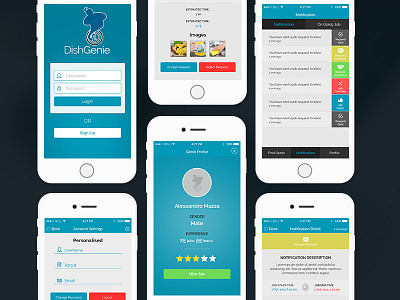 DishGenie-MobileApp android app creative design dish washing flat ui ios iphone mobile service uiux