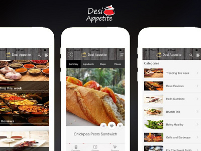 DesiAppetite-Mobileapp android app creative design food ios iphone mobile reciepe uiux