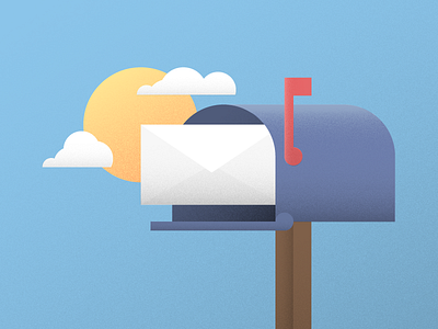 News from the Neighborhood envelope flat graphic design letter mailbox news newsletter sunny