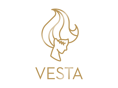 Vesta flames goddess hair identity logo real estate roman