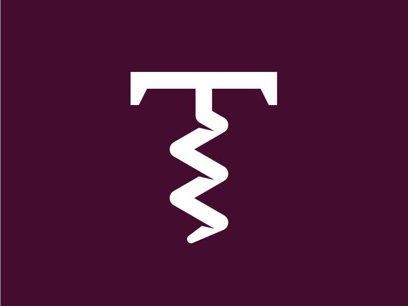 Truly Wine Logo t branding corkscrew wine t logo logo