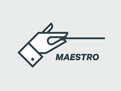 Maestro Logo branding conductor hand maestro music neighborly product