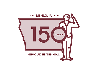 Menlo, IA Logo anniversary celebration iowa logo salute sesquicentennial town