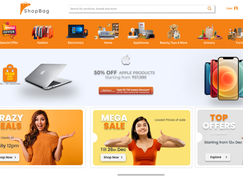 Shopping Website design by Karanveer on Dribbble