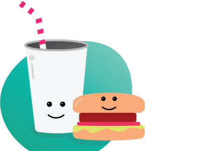 Coffee with Burger illustration vector