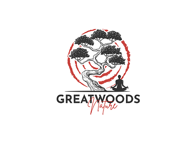 Greatwoods nature apollostudio botanical branding design illustration line art line logo logo minimalist logo tree ui vector