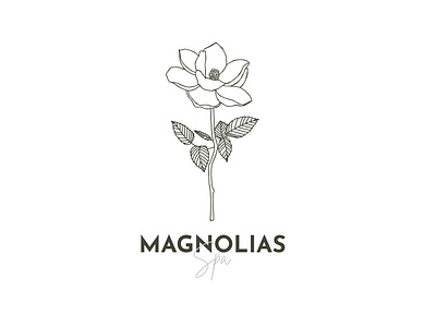 Magnolias Spa apollostudio branding design illustration line art line logo logo minimalist logo ui vector
